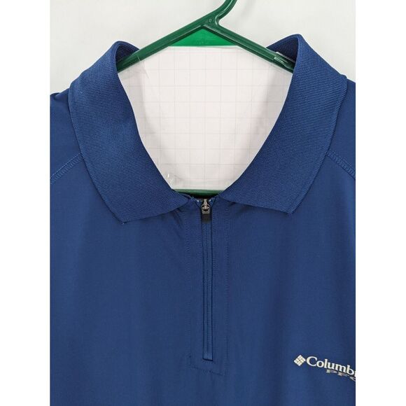 Columbia PFG Omni Freeze Men's Navy Blue 1/4 Zip Short Sleeve Pullover, XXL - Picture 5 of 10